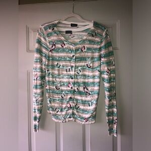 Taifun butterfly hummingbird top + cardigan set S/M